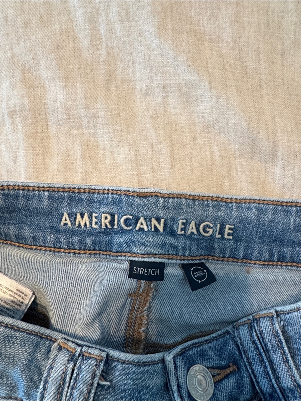 American Eagle Outfitters Light Blue Wide-Leg Cargo Jeans - Picture 4 of 9